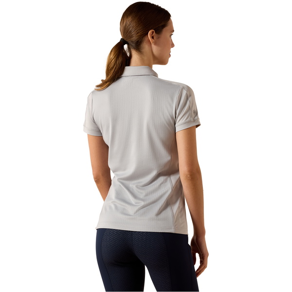 2026 Ariat Womens Bandera 1/4 Zip Polo Shirt 10071526 - Show Grey